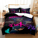 Arcane JinX Patalynės Komplektas 3D Anime Poliesterio Antklodės Užvalkalų Komplektai Dovana Draugams Karalienės Karaliaus Dydžio Patalynės Komplektai Žaidimas Arcane Patalynė Euking240x220cm