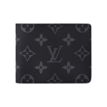 LOUIS VUITTON Plonas Klasikinis Senas Gėlių Eclipse Kompakti&scaron;kas ir Plonas 8 Kortelių Lizdai 1 Popierinių Pinigų Ki&scaron;enė Kortelių Dėklas Piniginė Mažas Vyri&scaron;kas Juodas Premium Gift Set (includes all) juoda