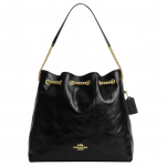 Coach Evelyn 36 Dygsniuotos Detalės Odinė Rankinė Didelė Moteri&scaron;kos rankinės Juoda CCZ81-IMBLK Basic Set (Bag+Dust Bag)
