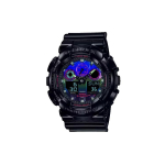 CASIO Vyri&scaron;kas Mėlynas Laikrodis su Skystųjų Kristalų/Analoginiu Dvigubu Ekranu Serija GA-100RGB-1A GA-100RGB-1A Black Strap black