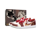 Jordan Air Jordan 1 Drippy Auksinio Arkliuko Metų Atsparūs Dilimui Žemi Vintažiniai Krep&scaron;inio Batai Vyri&scaron;ki Raudoni 553558-133(Team889-) 46