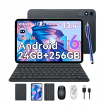 ExcitPower T60 Pro Android 16 8GB RAM 256GB ROM Plan&scaron;etė 13.4 5G WiFi 10000mAh FHD Ekranas PC Plan&scaron;etė su klaviatūra ir pele pilka