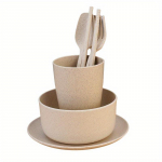 6 vnt./rinkinys Kviečių &scaron;iaudeliai Kūdikių stalo reikmenys Vaikams Maisto indai Dubuo Kūdikių maitinimas Mokymasis Indai Spo smėlis