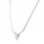 Les Tr&eacute;sors De Lily [I1151] - Collier Argent 'Scarlett' blanc argent&eacute; (rhodi&eacute;) - 30x20 mm