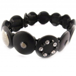 NOA [J4209] - Bracelet Cr&eacute;ateur 'Coloriage' noir blanc juoda