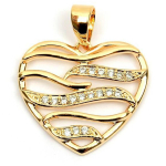 Les Tr&eacute;sors De Lily [L4383] - Pendentif Plaqu&eacute; Or 'Love' blanc dor&eacute; - 20x20 mm