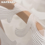 1 PC NAPEARL Žakardo permatomo lango užuolaidos lango svetainės žakardo tiulio užuolaidos namų dekoravimui W100cm x L130cm balta