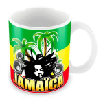 Les Tr&eacute;sors De Lily [A3283] - Mug porcelaine 'Jamaica' vert jaune rouge (marley) - 9. 5x8 cm įvairiaspalvis