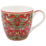 Les Tr&eacute;sors De Lily [A3608] - Mug porcelaine 'William Morris Collection' rouge (Strawberry Thief) - 100x90 mm