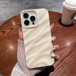 Candy Color 3D Wave vienspalvis telefono dėklas, skirtas iPhone 11 12 13 14 Pro Max 14 Plus 14 Pro X XS MAX XR 6 7 8 Plus mink&scaron;tas TPU buferio dangtelis iPhone 14 Pro Max balta