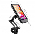 360 laipsnių reguliuojamas vandeniui atsparus dviračio telefono laikiklis Universalus dviračio motociklo vairo mobiliojo telefono atramos laikiklis Car handle juoda