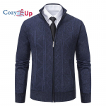 Cozy Up vyri&scaron;kas megztinis megztinis su pilna užtrauktuku Slim Fit kabeliu megztas megztinis su užtrauktuku su ki&scaron;enėmis XL