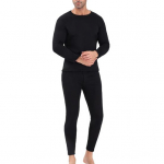 1 komplektas Vyri&scaron;ki žiemos terminio apatinio trikotažo komplektas Pastorintas Stay Warm Slim Fit Patogus patvaraus audinio vir&scaron;utinis kelnių kostiumas XL mėlyna
