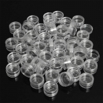 50 vnt skaidraus kremo indelio mini kosmetikos buteliukų talpyklės permatomas indelis nagams 2.5*2.5*1.5cm