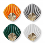 4vnt Creative Shell Shape pakabinamas sieninis kabliukas be perforavimo, tvirtas lipnus kabliukas Vonios kambarys Virtuvė Ant sienos tvirtinamas besiūlis lipnus kabliukas