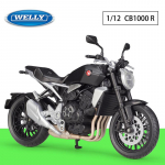 1/12 mastelio Welly Honda CB1000R lydinio motociklo modelis lietas metalinis žaislinis motociklo modelis auk&scaron;tos simuliacijos kolekcija dovanos vaikams 1/12-17.7x10.5x7cm matinė juoda spalva