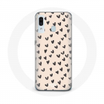 Coque pour Samsung Galaxy A20 Fond de texture abstraite coeurs noirs