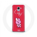 Coque pour Samsung Galaxy A6 2018 BTS Bangtan Gar&ccedil;ons BT21 Cooky Fond Rouge