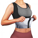 Sauna Sweat Waist Trainer Liemenė Moteri&scaron;ka Liemenė Trimmer Polymer Sauna Kostiumas Treniruotės Tank Top Shapewear Liekninantys kūno formavimo fitneso mar&scaron;kinėliai S sidabras/juoda