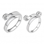 2 vnt nerti įtempimo žiedai, reguliuojami, lengva dėvėti, atsparus rūdims, patvaraus lydinio, lygaus pavir&scaron;iaus nėrimo siūlų lankelis sidabras