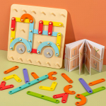 Montessori universalios formos galvosūkių stulpelių rinkinys ankstyvojo ugdymo kaladėlės, atitinkančios geometrinį raidžių skaičių Vaikų berniukų ir mergaičių žaislas
