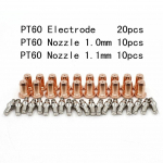 40 vnt. plazmos antgalių 1,0 mm 1,1 mm elektrodas 52582 IPT-60 PT60 PT40 IPT-40 degikliui