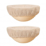 2vnt fermentacijos krep&scaron;elių rinkinys Rankomis austi rotango atsparūs krep&scaron;eliai Mini duonos kepimo reikmenys namų virtuvei