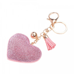 Love Rhinestone kutas Keychain Bag Rankinė Raktų pakabukas Automobilio raktų pakabukas rožinė