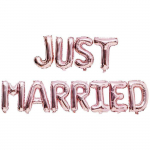 Ballons Aluminium Mariage - Just Married - Rose - 36 cm