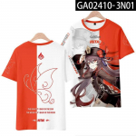 Naujas žaidimas Anime Genshin Impact Hutao Yae Miko Spausdintas mar&scaron;kinėlis 3D Vyrams Moterims Cosplay Mar&scaron;kinėliai Vasaros Gatvės Harajuku Unisex Drabužiai S