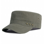 Medvilninės kepuraitės Vyri&scaron;kos plok&scaron;čios kepuraitės kapitono kepuraitė Beretė plok&scaron;čios kepuraitės vyri&scaron;kos kariūnų kepuraitės &bdquo;Snapback&ldquo; beisbolo kepurė &bdquo;Four Seasons&ldquo; tamsiai žalia spalva