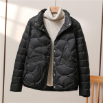 Lengva pūkinė striukė Moteri&scaron;ka trumpa nauja rudens ir žiemos mados stovima apykakle universali striukė M