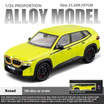 Nauja 1:24 mastelio lydinio automobilio žaislinis modelis su &scaron;viesos ir garso efektais bei spyruokliniu mechanizmu, tinkamas vaikams ir kolekcionieriams, smagus ir patvarus geltona