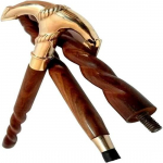 Antikvarinio stiliaus Viktorijos laikų vintažinė dizainerio žalvario rankena lazda medinė vaik&scaron;čiojimo lazda M