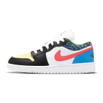Air Jordan 1 Low GS Linksmi ra&scaron;tai Vaikams Bėgimo bateliai Balti Juodi &Scaron;viesiai Fusion Raudoni DH5927-006 36