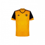 Adidas Wolverhampton Wanderers FC Pagrindiniai mar&scaron;kinėliai trumpomis rankovėmis V formos i&scaron;kirpte 20/21 sezono Vyri&scaron;ki sportiniai mar&scaron;kinėliai Juodi Geltoni FJ4503 S