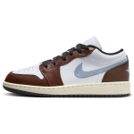 Air Jordan 1 Low SE GS Mocha Mėlyni Pilki Vaikų Sportbačiai Balti Juodi Sail FQ8156-142 36