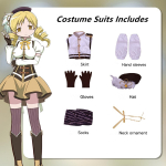 Tomoe Mami Cosplay Anime Puella Magi Madoka Magica Cosplay Kostiumas Tomoe Mami Suknelė Apranga Helovino &Scaron;ventei One Size
