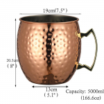 Didelis plaktukuotas Maskvos Mule puodelis, Mega puodelis, Ledo kibiro puodelis, 5L 5L