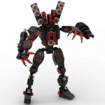 MOC Titan Speakermen figūrėlė, modelis, operatorius i&scaron; juokingų anime vaizdo įra&scaron;ų:Lego Skibidi tualetui, 444 vienetų statybinių kaladėlių žaislai