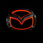 2025 Kar&scaron;tas Automobilio Stilius LED Galinis Emblemos &Scaron;viesos Lipdukas Mazda Logotipui 2 3 6 CX7 8 CX5 MX5 323 Priedai Auto 5D Galinės Emblemos Lipdukas L 10.1cm X 7.90cm raudona