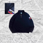 DRIPX Y2K Tamsiai mėlynas pusiau užsegamas džemperis JAV I&scaron;siuvinėtas Amerikos vėliavos lopas Striukė Vyrams Moterims Vintage Streetwear Mados Trend Vir&scaron;us S