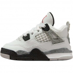 Jordan Air Jordan 4 vidutinio auk&scaron;čio vaiki&scaron;ki batai Balti Juodi Kūdikiams Ir Mažiems Vaikams IB4387-100 23.5
