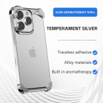 Netaisyklingas metalinis buferis telefono dėklas, skirtas iPhone 16 15 14 13 Pro Max Plus, aliuminio au&scaron;inantis smūgiams atsparus dangtelis, skirtas 16ProMax aliuminio aluminum&iPhone 15 sidabras