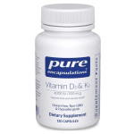 Pure Encapsulations Vitaminas D3 4000IU & K2 100mcg Kapsulės 1 vnt 120 Tablečių