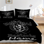 Individualus Tekstilinis Motorhead Jubiliejinis Patalynės 3 dalių Rinkinys HD Spaudos Antklodės Užvalkalas Pagalvių Užvalkalai Paaugliams Suaugusiųjų Miegamojo Dekoras 135cmx200cm white