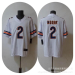 Chicago Bears NFL Futbolo Džersis 18 Williams 15 Odunze 2 Trumpomis Rankovėmis Medvilninis V formos kaklu Sportinė apranga Vyrams Moterims XXXL gray