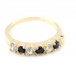 Bague Plaqu&eacute; Or 'Pour la Vie' Blanc Saphir