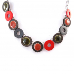 NOA [K0194] - Collier Cr&eacute;ateur 'Bora Bora' rouge vert raudona