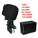 15&ndash;250 AG viso užbortinio variklio variklio valties dangtis juodas 210D Oksfordo vandeniui atsparus, įbrėžimams atsparus, didelio na&scaron;umo užbortinio variklio apsauga 15HP